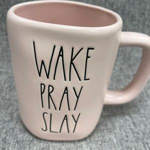 Rae Dunn WAKE PRAY SLAY pink mug